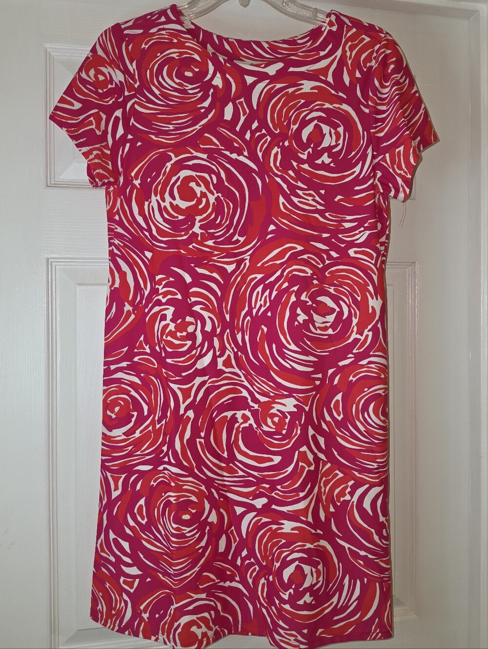 Jude Connally Fuchsia and White Rose-Print Mini Dress